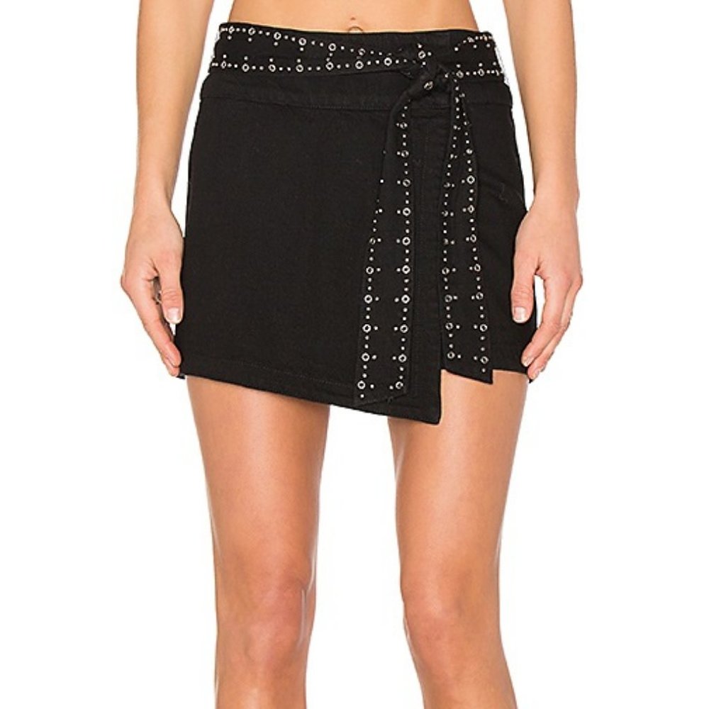 Paige Denim x Rosie HW Valentine Stud Belt Skirt
